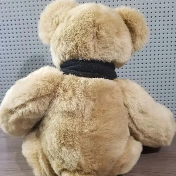 {Fossil} Plush Tan Bear w/ Black Felt Scarf & Fossil Print on Ears, Feet - Picture 4 of 9